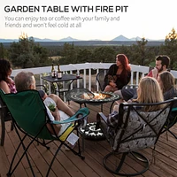 Streamdale Furniture 3-in-1 Outdoor Fire Pit Dining Table with Storage