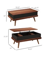 Lift Top Coffee Table with Hidden Compartments