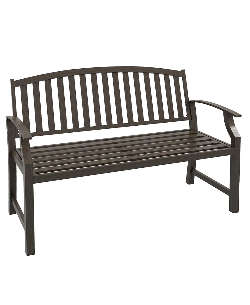 Simplie Fun Brown 46" Wood-Look Garden Bench