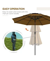 9FT 3-Tier Patio Umbrella with Tilt