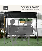 Streamdale Furniture 3-Seat Outdoor Swing Chair with Removable Cushion and Canopy