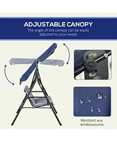 3-Seat Patio Swing Chair with Canopy and Cushion