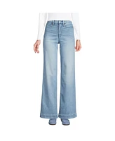 Lands' End Women's Recover High Rise Wide Leg Blue Jeans