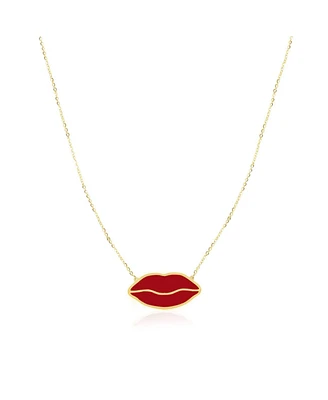 The Lovery Small Single Lip Necklace 14K Gold