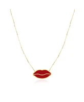 The Lovery Small Single Lip Necklace 14K Gold