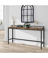 Tribesigns 70.9 inch Extra Long Sofa Table Rustic Industrial Console Behind Couch, Narrow Entryway Hallway Skinny Bar for Livin