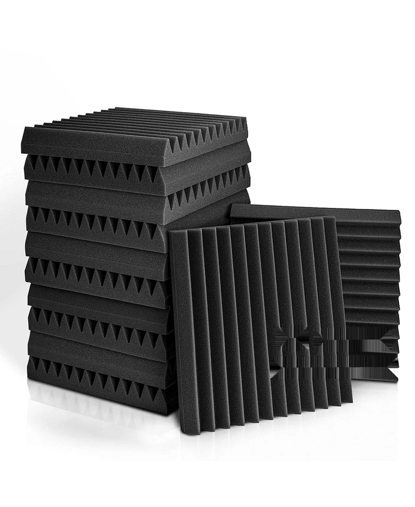 Fstop Labs Fstop Soundproof Acoustic Foam Panels, Wedge Tiles 12"x12"x2" - 12 Pack