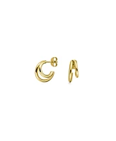 Rosefield Double Hoop Rhodium Plated Stainless Steel