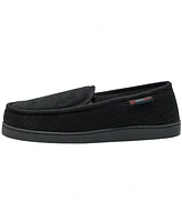 Alpine Swiss Mens Wide Moccasin Slippers Memory Foam Slip On Indoor House Shoes