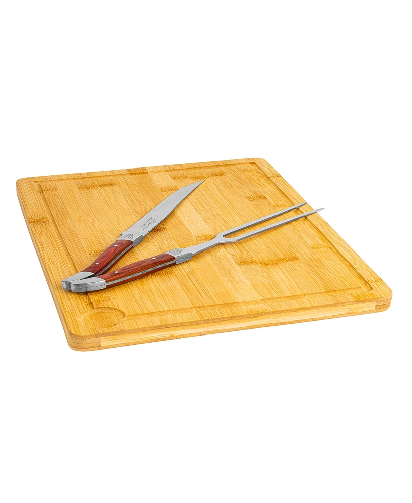 French Home Laguiole 2 Piece Pakkawood Carving with Wood Cutting Board