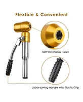 6 Dies 6 Ton Hydraulic Knockout Hole Punch Driver Kit Hand Pump Tool 11-gauge