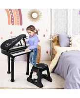 Vebreda 31 Keys Kids Piano Keyboard with Stool and Lid-White