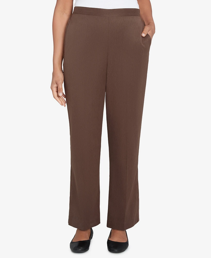 Alfred Dunner Petite Wine Countryside Seam Pocket Medium Length Pants
