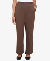 Alfred Dunner Petite Wine Countryside Seam Pocket Medium Length Pants