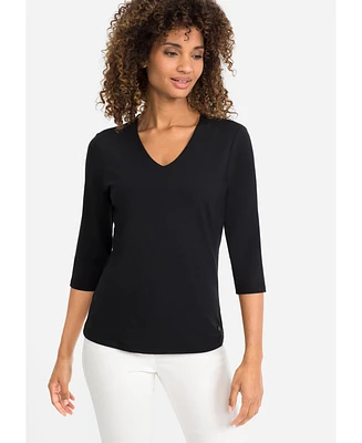 Olsen 3/4 Sleeve V-Neck T-Shirt