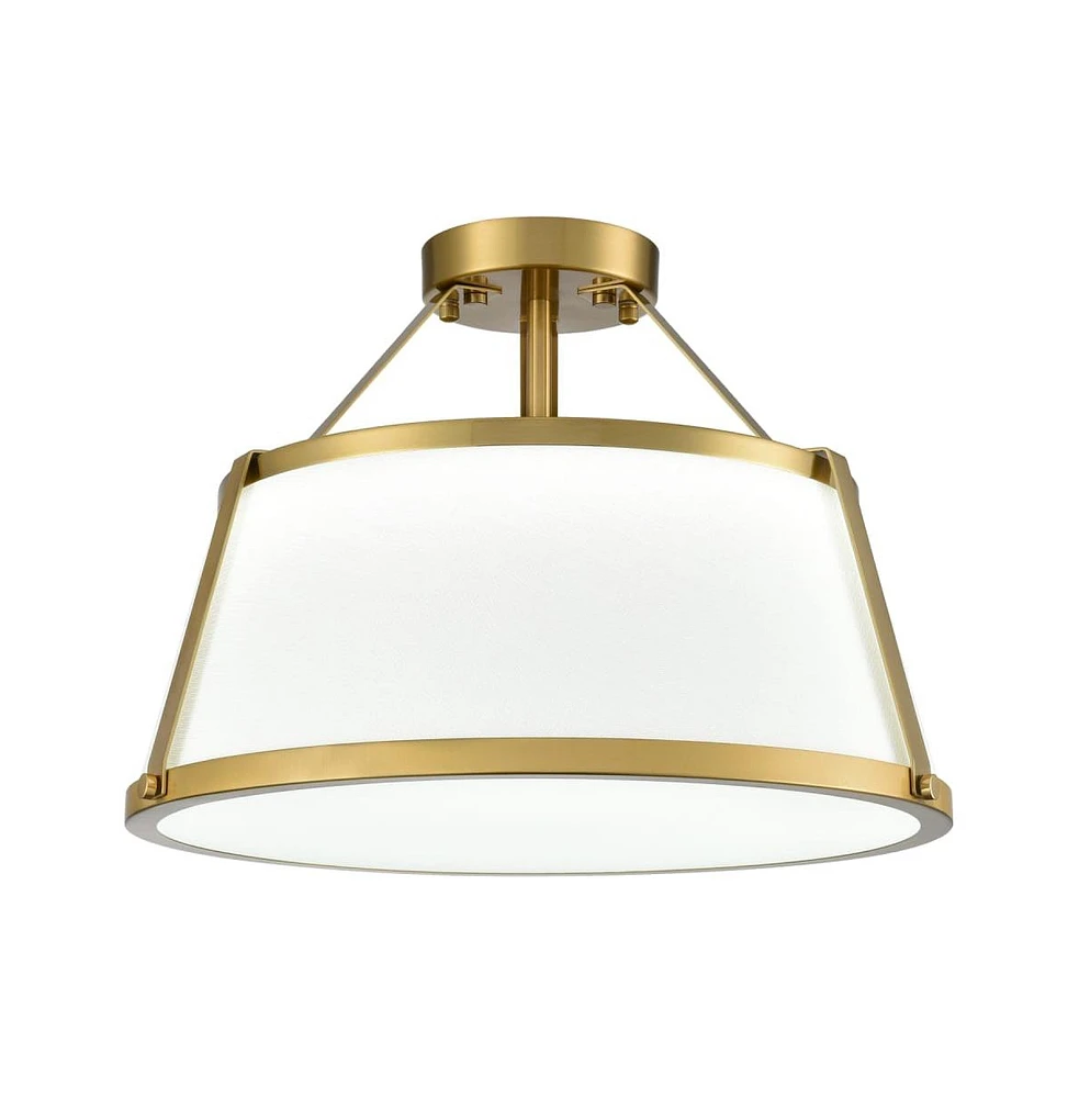 Moose Drum Ceiling Light Semi Flush Mount Gold Finish Dimmable Led Light