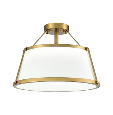 Moose Drum Ceiling Light Semi Flush Mount Gold Finish Dimmable Led Light