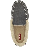 Levi's Men's Roger Faux-Sherpa Chambray Slippers