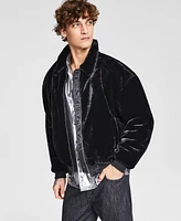 Tinsel Men's Textured Velvet Zip Front Jacket