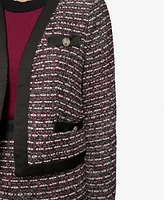 Karl Lagerfeld Paris Women's Open-Front Tweed Jacket