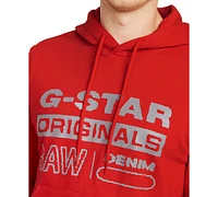 G-Star Raw Men's Distressed Originals Regular-Fit Logo Print Fleece Hoodie