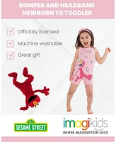 Sesame Street Toddler Girls Elmo Romper and Headband Newborn to