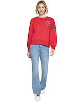 Karl Lagerfeld Paris Women's Embellished Patch Sweater