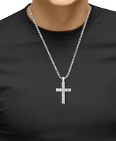 Effy Men's Zircon Cross 22" Pendant Necklace in Sterling Silver