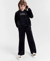 Guess Big Girls Rhinestone Embellished Velour Jacket T Shirt Pants