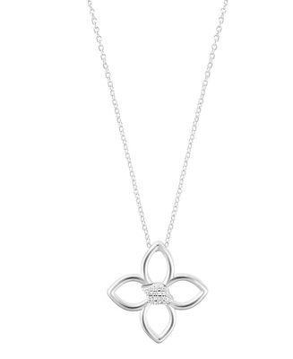 Adornia Adjustable Cubic Zirconia Outline Clover Necklace