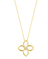 Adornia Adjustable Cubic Zirconia Outline Clover Necklace