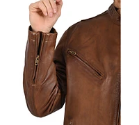 Frye Men's Modern Cafe Racer Leather Jacket