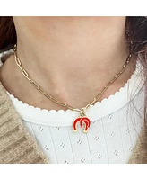 The Lovery Coral Horseshoe Charm 14K Gold millimeters