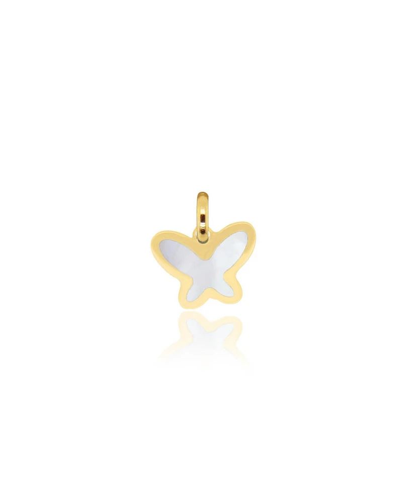 The Lovery Mother of Pearl Butterfly Charm 14K Gold 15 millimeters