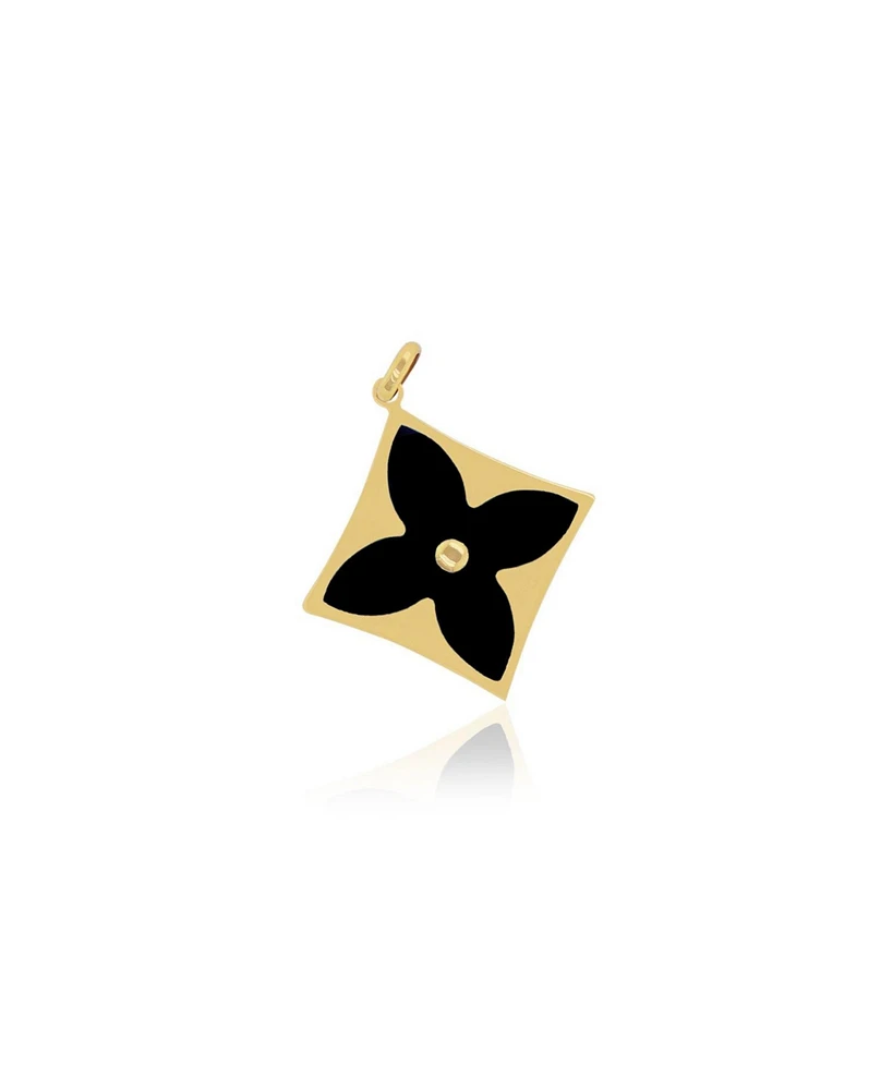 The Lovery Onyx Luxe Flower Charm 14K Gold millimeters