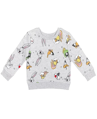 Space Jam Toddler Girls Looney Tunes Sylvester Bugs Bunny Daffy Duck French Terry Sweatshirt to