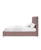 Inspired Home Catelyn Velvet Platform Bed King