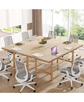 Tribesigns Small Conference Table for Office: 63 Inches Conference Room Table for 4–6 People, Modern Rectangular Meeting Table with Sturdy Meta