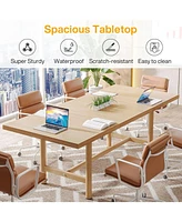 Tribesigns Small Conference Table for Office: 63 Inches Conference Room Table for 4–6 People, Modern Rectangular Meeting Table with Sturdy Meta