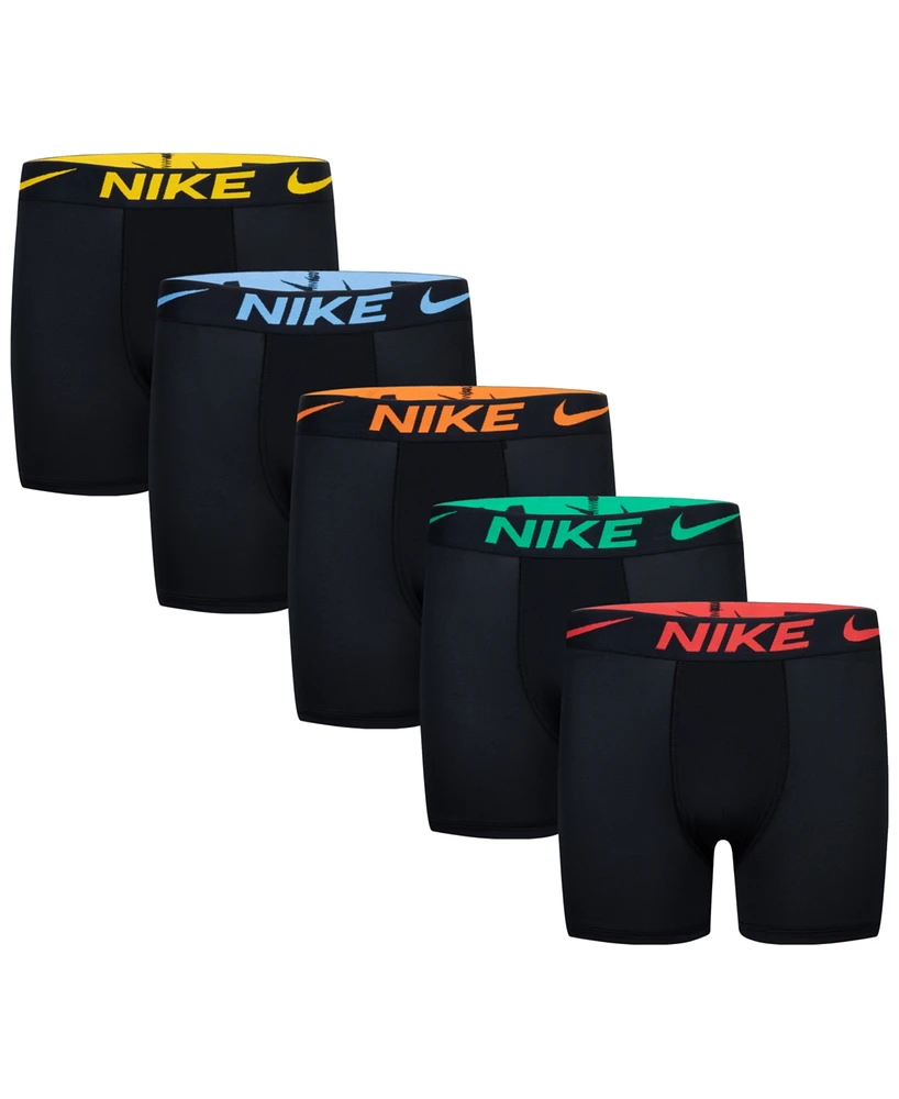 Nike Big Boys Dri-fit Polyester Color Pop Boxer Briefs Underwear, 5-Pack