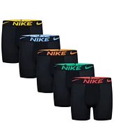 Nike Big Boys Dri-fit Polyester Color Pop Boxer Briefs Underwear, 5-Pack