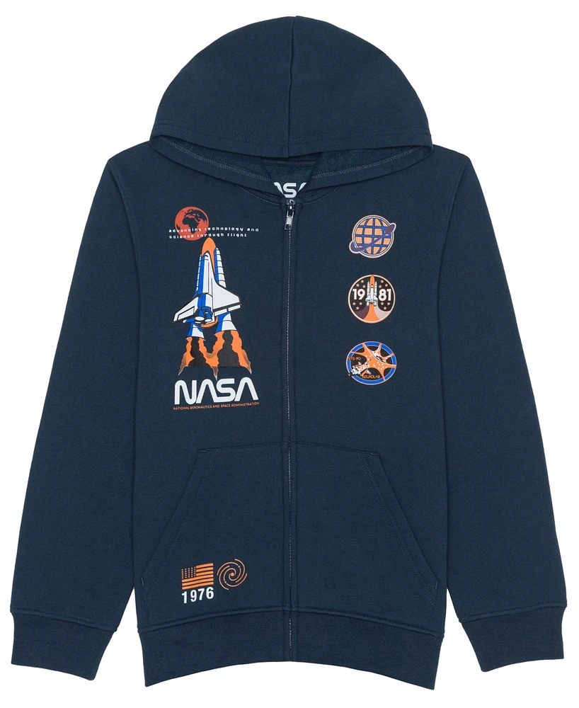 Nasa Big Boys Full Zip Graphic Hoodie