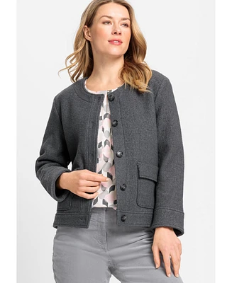 Olsen Women's Cropped Boiled Wool Blend Jacket