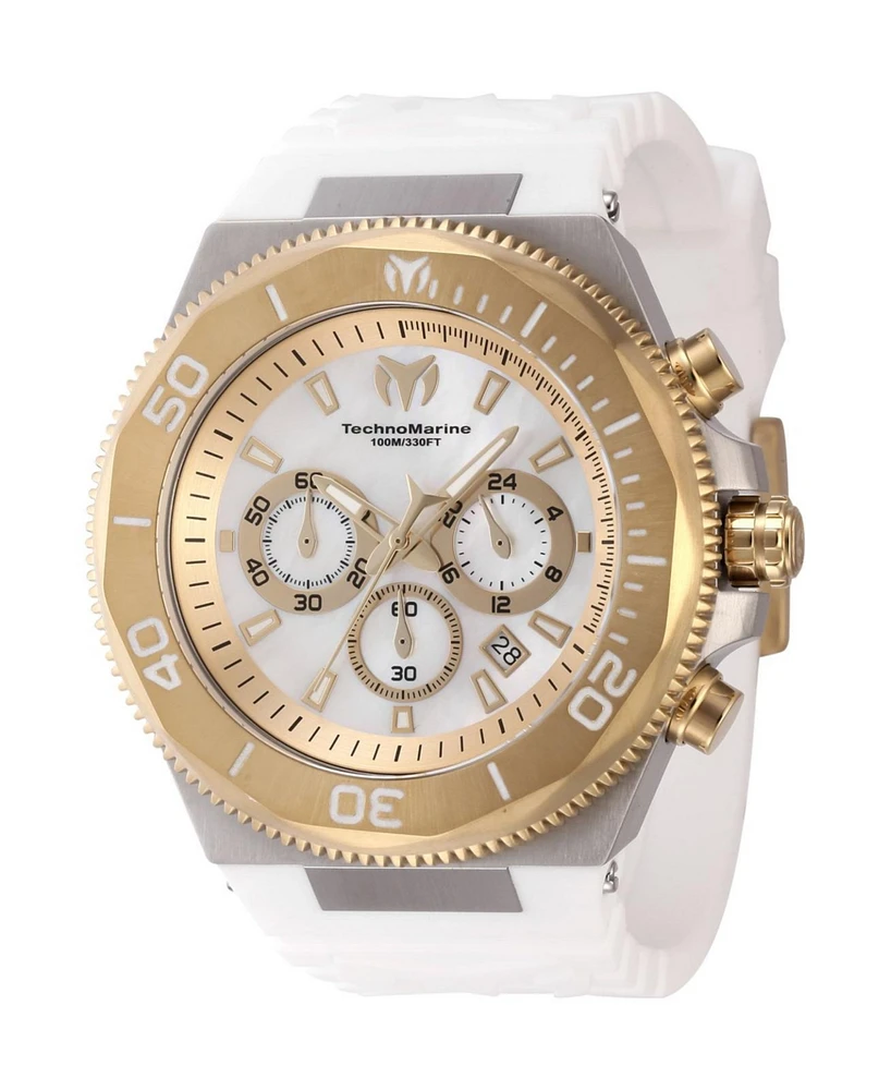 TechnoMarine Men's Tm-222077 Manta Quartz Chronograph Gold, White