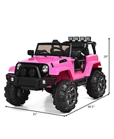 Gymax Electric 12V Kids Ride-on Car Truck Parent Control with 2.4 Ghz Remote Red