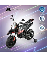 Sugift Aprilia Licensed Kids Ride On Motorcycle with 2 Training Wheels-Red