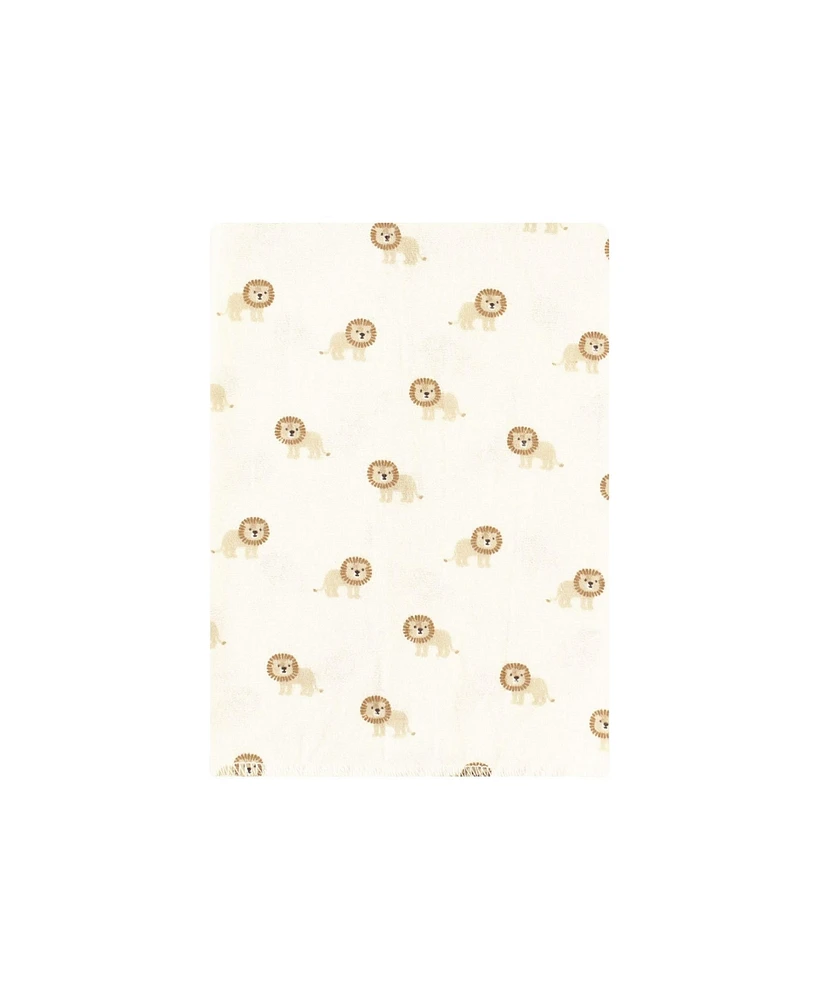 Hudson Baby Cotton Flannel Burp Cloths Bundle, Brave Lion, One