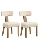 Sugift Dining Chairs Set of 2 with Curved Backrest Padded Seat