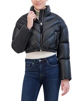 Hudson Jeans Women's Cropped Chevron Quilted Puffer Jacket