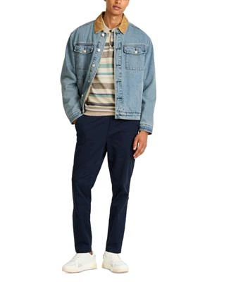 Scotch Soda Mens Corduroy Collar Denim Jacket Structured Knit Polo Shirt Core Drift Twill Chino Pants